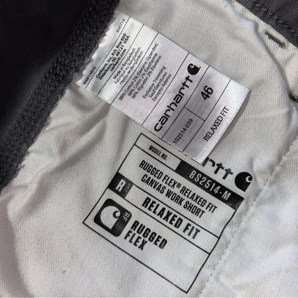Carhartt Shorts Men Rugged Flex Relaxed Fit Cargo Gray Canvas BS2514-M Size 46 - Picture 6 of 8